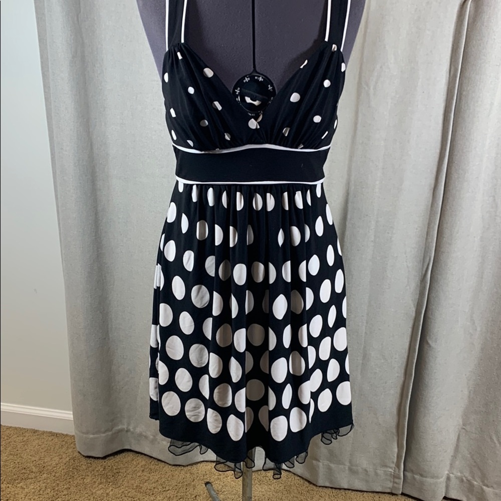 Speechless Black and White Ruffled Tiered Mini Dress